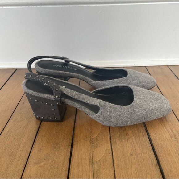 Anthropologie x Farylrobin Felted Wool Studded Slingbacks 6.5 - Picture 7 of 10